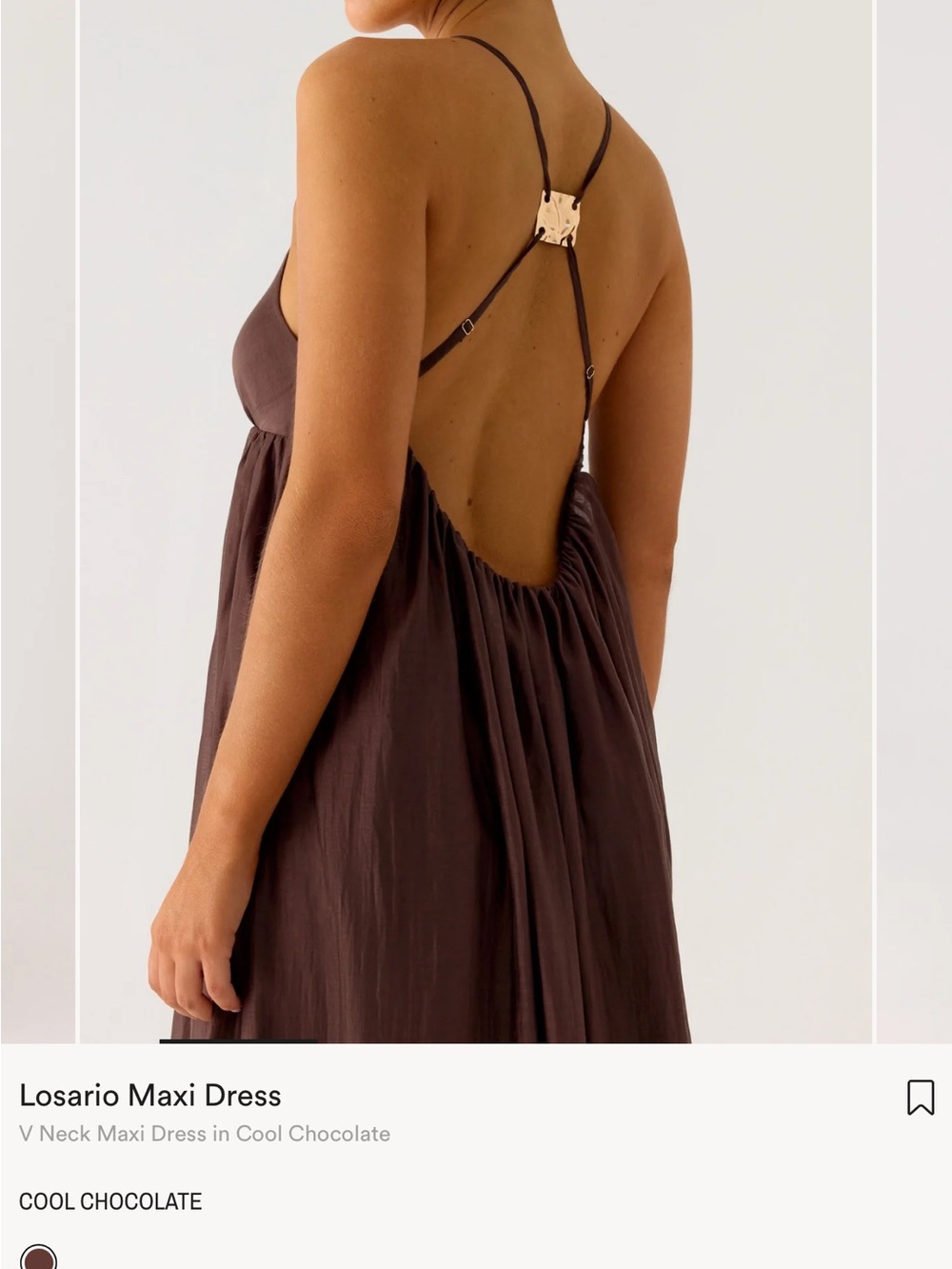 Peppermayo Losario V Neck Maxi Dress - Cool Chocolate - Picture 3 of 5